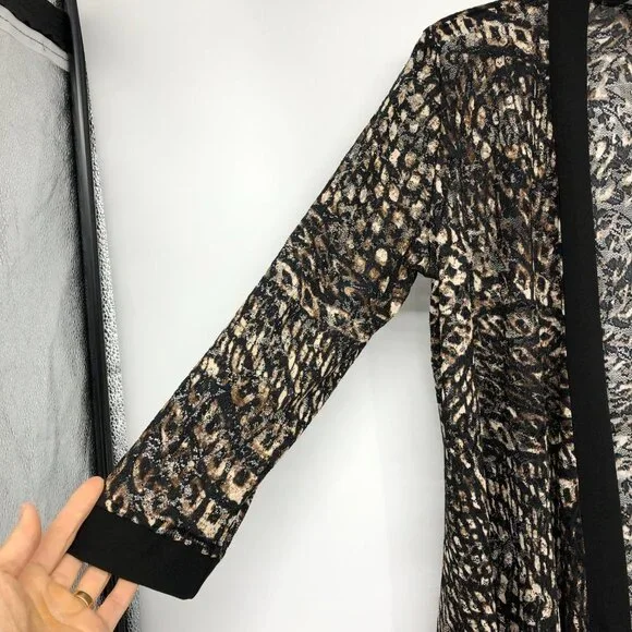 Initiatives Brown Abstract Patterned Robe Cardigan size M - Picture 6 of 15